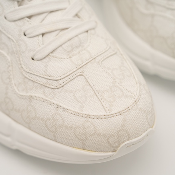 size 12.5G 13 US Gucci Rhyton White GG Print Sneakers Leather - Picture 7 of 13